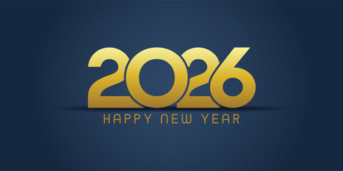 Minimal text design banner for Happy New Year
