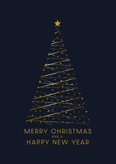 Minimal Christmas card with modern tree design