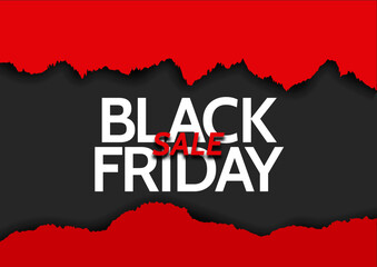 Black Friday Sale background with torn paper design 