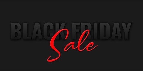 Black Friday Sale banner with minimal text design 