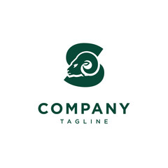 Letter S Ram Head Logo Icon Vector