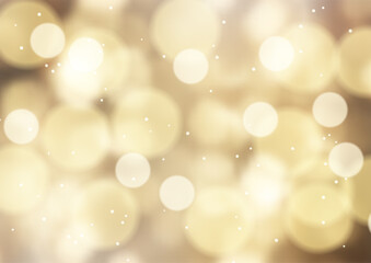 Christmas background with golden bokeh lights design 