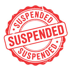 Official red stamp indicating suspension of services or activities