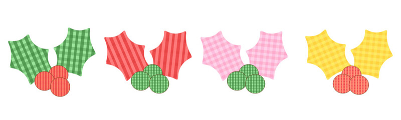 Set of Pastel Coquette Christmas Decorative Ornaments and candy, Doodle Hand Drawn, Vintage paper fabric Bows Seamless Pattern. Retro Decorative Tied Knots and Ribbons with polka dot. Holiday wrapping