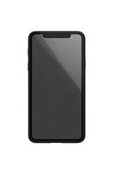 Naklejka premium Smartphone front view; clean gray display; black border