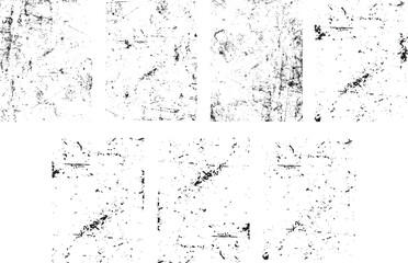 Monochrome texture composed of irregular graphic elements. Distressed uneven grunge background. Abstract vector illustration. Overlay for interesting effect and depth. Isolated on white background.