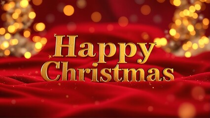 Neon light illustration of a Merry Christmas and Happy New Year greeting card design with red decoration and 3D text for a holiday celebration concept