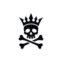 Skull and crossbones wearing a crown icon