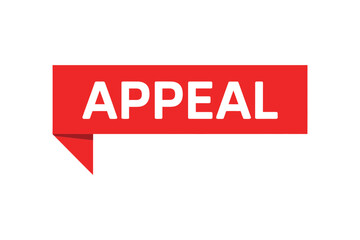Red ribbon tag with the word appeal