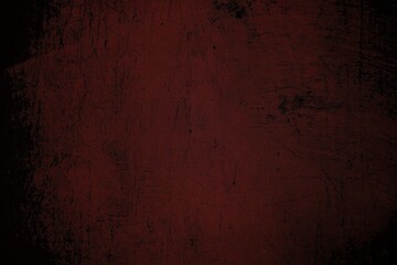 Elegantly distressed deep red texture with dark edges for dramatic backgrounds and moody designs creating a vintage or gothic vibe