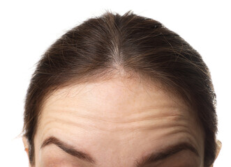 Fototapeta premium Closeup view of woman on white background