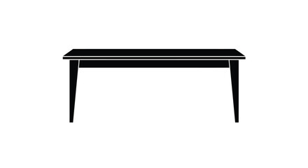 Simple black silhouette of a modern minimalist console table design