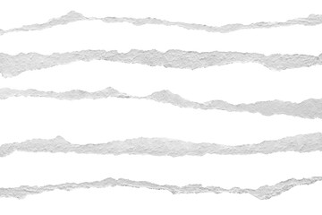 ripped torn paper edges isolated with clipping path on black background