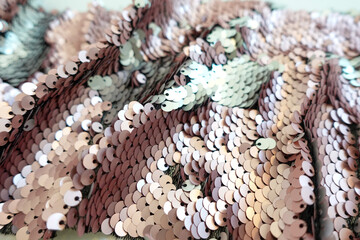 Shimmering Reversible Sequin Fabric in Pink and Silver