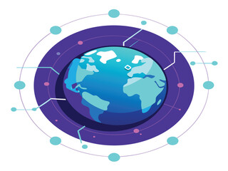 Vector art of global network connection