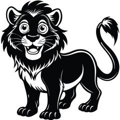 Wild lion cartoon vector illustration of a majestic beast head on a white background