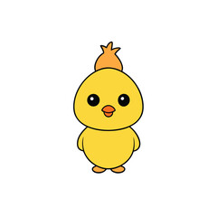  baby chick wearing a tiny hat, white background 