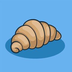 cute croissant cartoon vector illustration