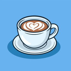 cute latte art coffee vector illustration