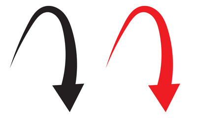 Sharp curved arrow icon. isolated on white background. Vector eps10