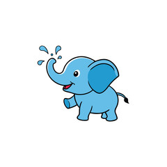 adorable-elephant-splashing-water-with-its-trunk--.eps