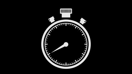 White Stopwatch loop Animation transparent video