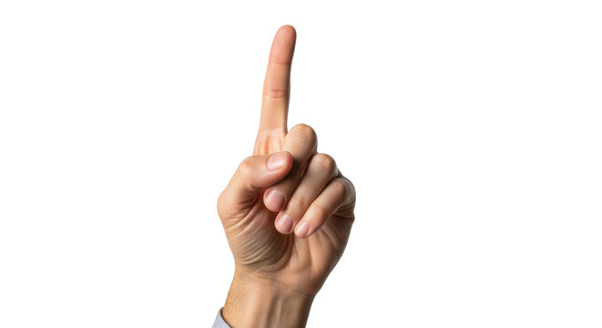 Human hand showing one finger isolated PNG with Transparent Background