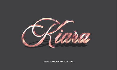 3d rose gold editable vector text