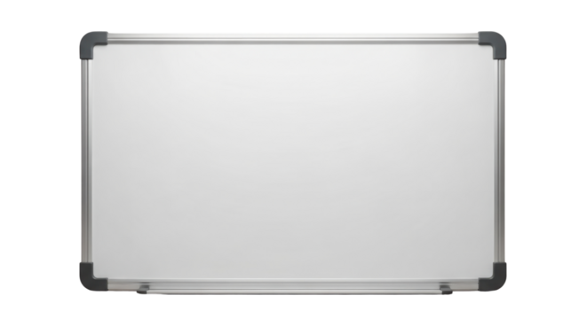 Whiteboard for presentation or teaching isolated PNG with Transparent Background