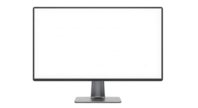 Modern computer monitor with blank screen isolated PNG with Transparent Background