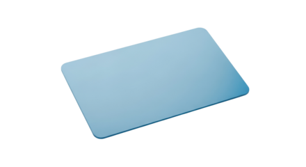 Blue contactless credit card for online shopping and payment isolated PNG with Transparent Background