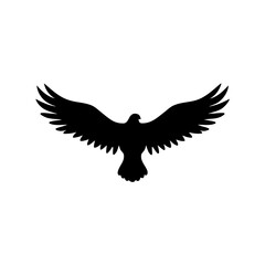 Obraz premium Majestic eagle soaring with wings spread wide in powerful silhouette majestic bird of prey overhead flight symbol