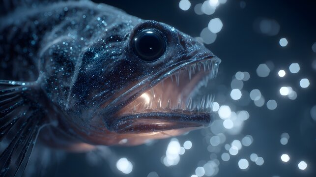 Close-up of Fangtooth Fish in Cinematic High-Quality Image