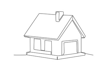 Simple continuous line drawing of Develop a housing property. Property minimalist concept, Industrial concept.