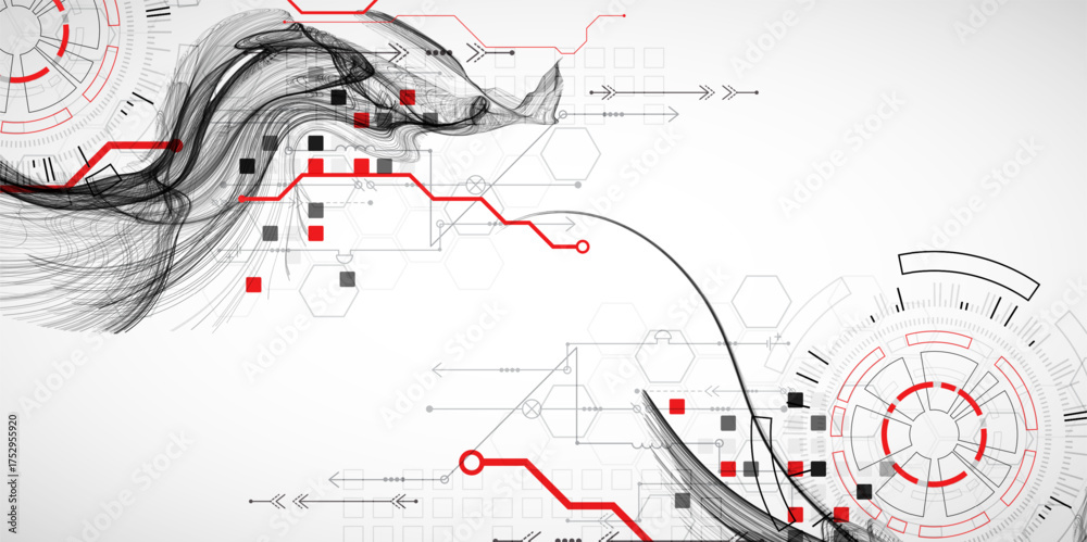 Wall mural the abstract wave art background. template for science and technology presentation. vector.
