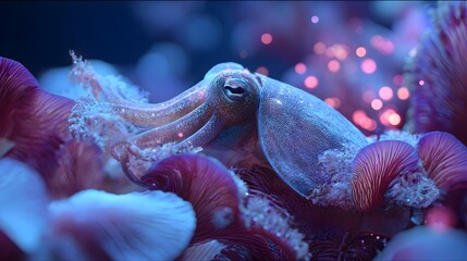 High-Quality Cinematic View of a Vampire Squid Underwater Scene