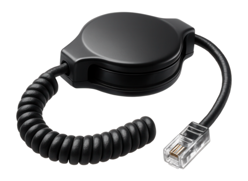 A retractable phone cord for home use, offering adjustable length for convenience.