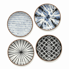 Abstract Arrangement Abstract Plate Set  isolated watercolor vector illustration svg