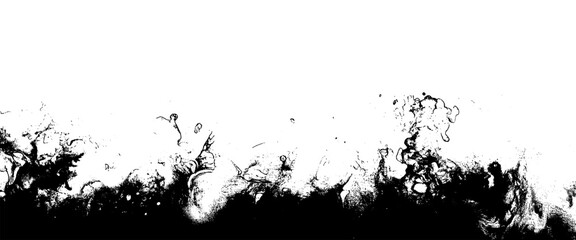 Vector style grunge black and white paint brush stroke texture background	