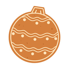 Gingerbread ball cookie. Christmas pastries. Flat vector isolated illustration