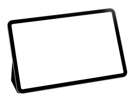 Modern Transparent Tablet with High-Resolution, Product Photography, PNG Background