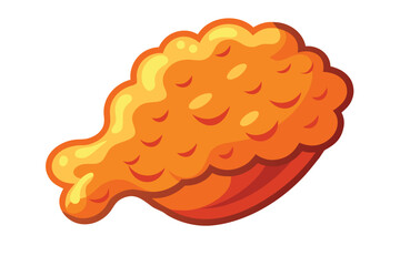 Golden deep fried chicken wing displays a crispy texture on a pure white background