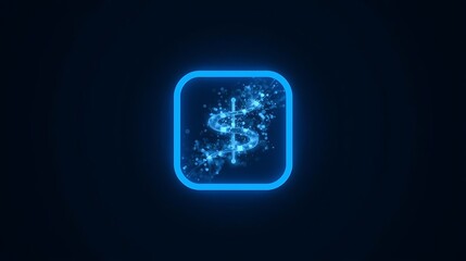 glowing square futuristic tech icon