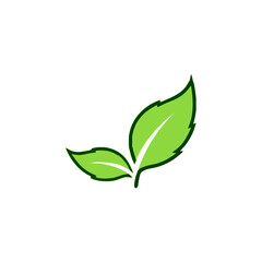 Leaves icon vector isolated on white background.