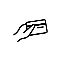 Hand holding a credit card icon. credit card payment icon vector Illustration