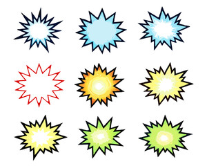 Starburst speech bubbles set, star sticker vector, Bursting icon, Explosion vector , isolated on white background