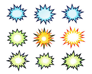 Starburst speech bubbles set, star sticker vector, Bursting icon, Explosion vector , isolated on white background