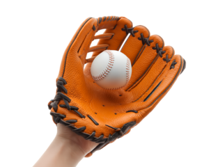 Baseball Glove and Ball isolated on a transparent background: Classic Catch
