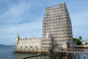 Torre de Belem en obras con andamios © alfonsosm