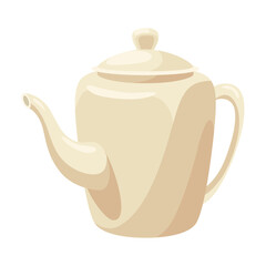 Tea brewing icon. Accessories for tea party. Traditional and cozy tea drinking. Element for aromatic hot drink. Flat vector illustration isolated on white background